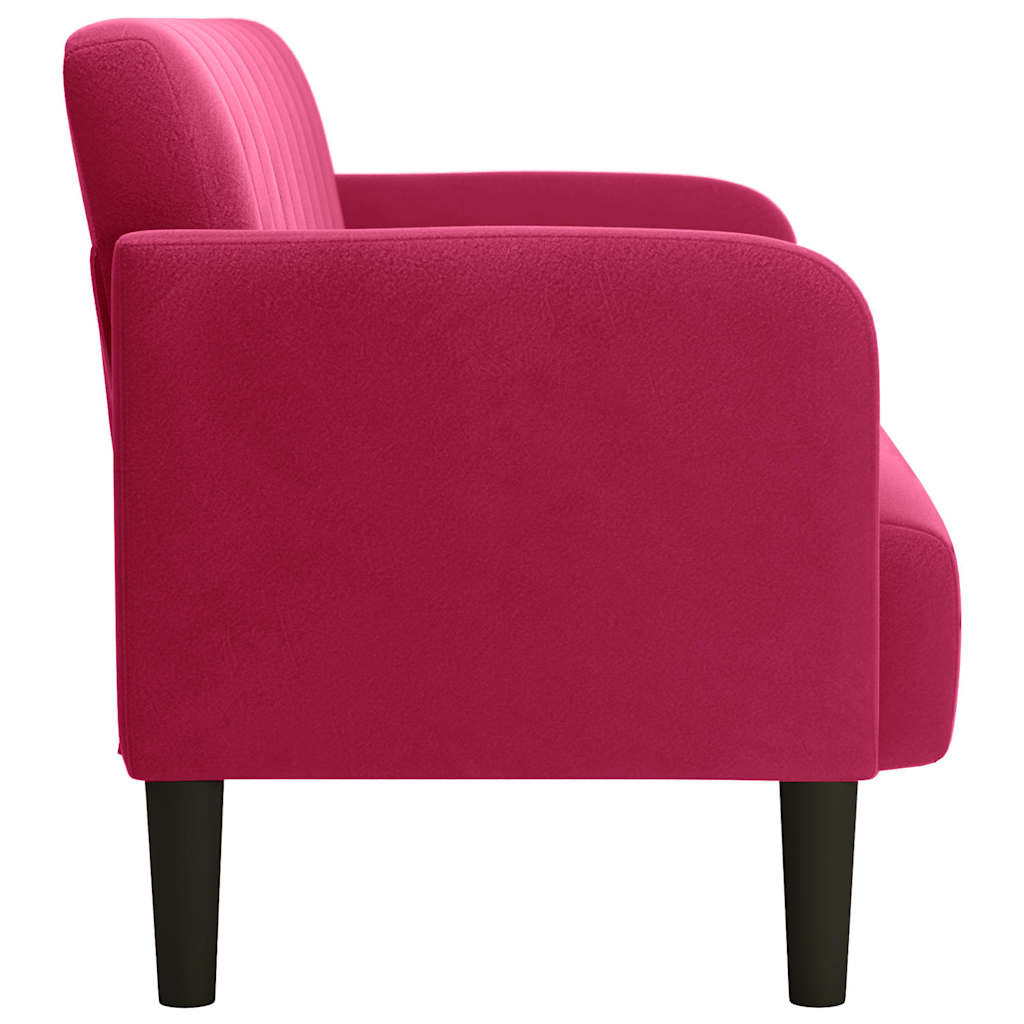 bordó bársony loveseat kanapé 109 cm