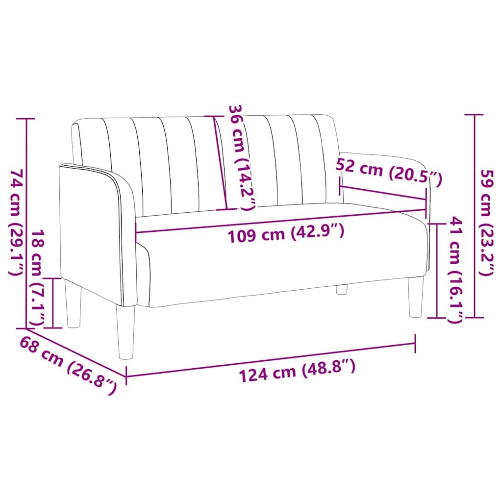 bordó bársony loveseat kanapé 109 cm