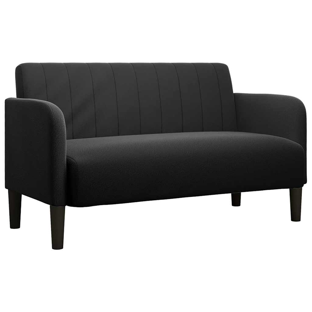 fekete bársony loveseat kanapé 109 cm