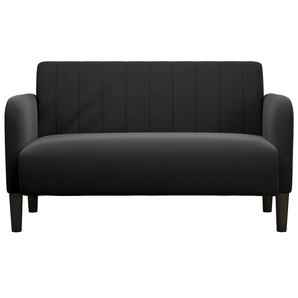 fekete bársony loveseat kanapé 109 cm