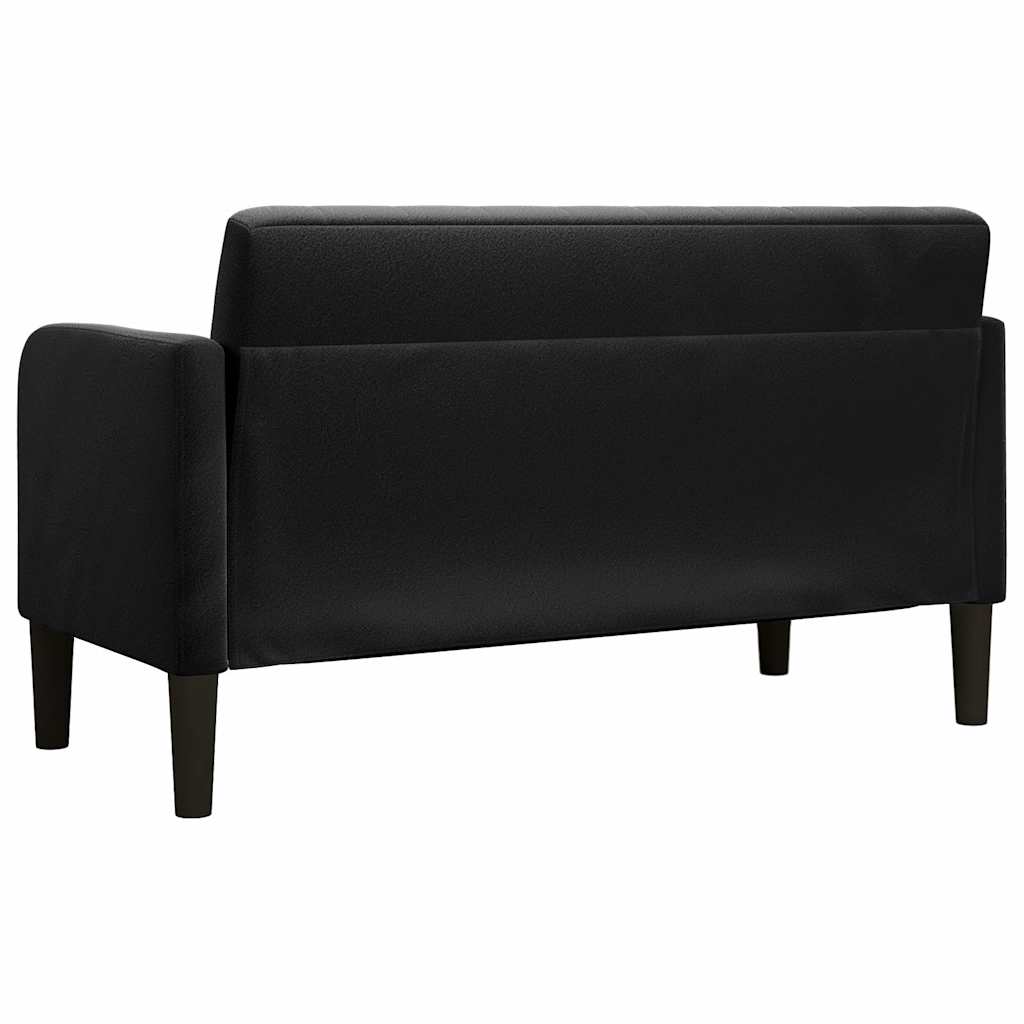 fekete bársony loveseat kanapé 109 cm