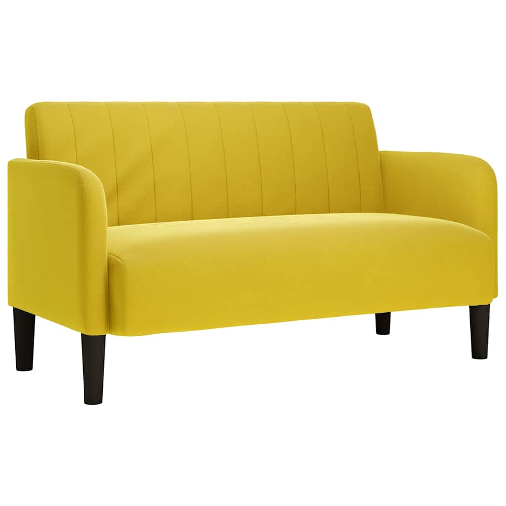 sárga bársony loveseat kanapé 109 cm