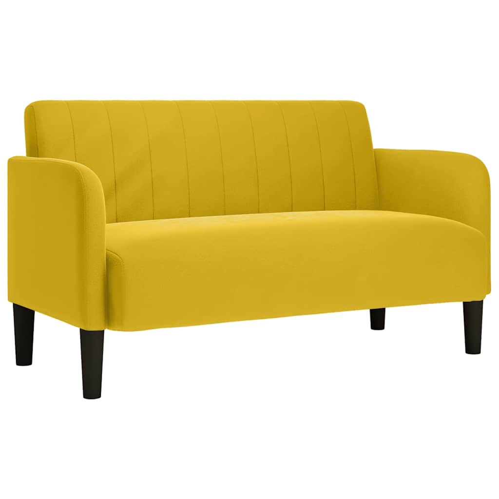 sárga bársony loveseat kanapé 109 cm