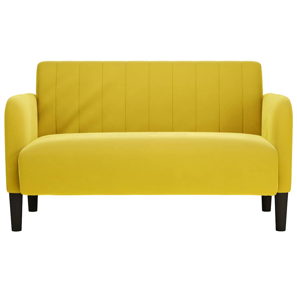 sárga bársony loveseat kanapé 109 cm