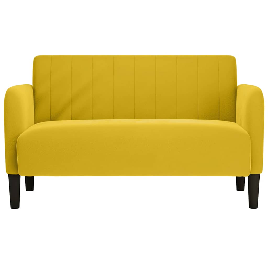 sárga bársony loveseat kanapé 109 cm