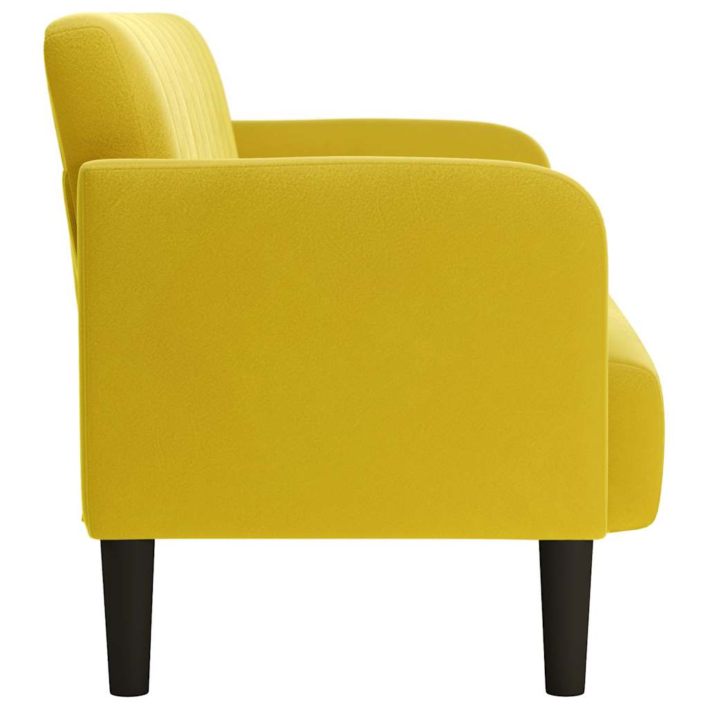 sárga bársony loveseat kanapé 109 cm