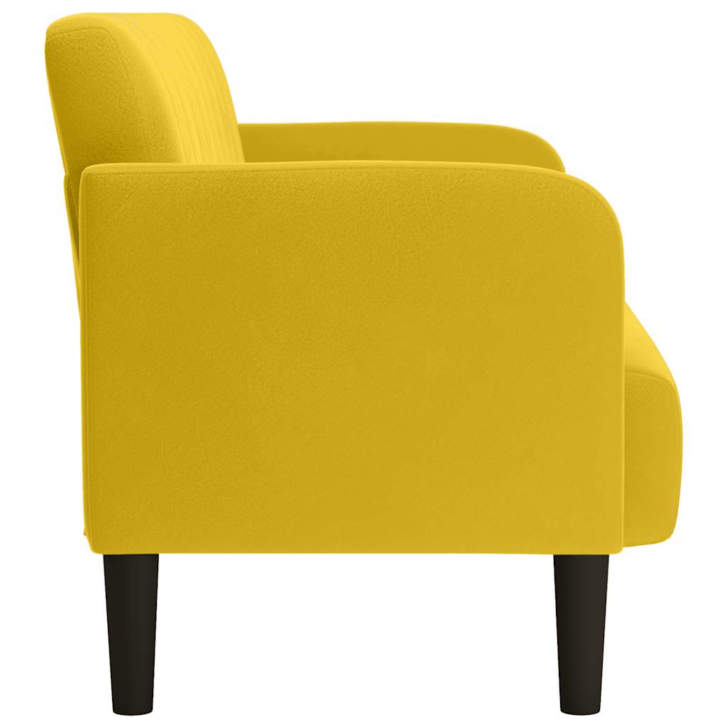 sárga bársony loveseat kanapé 109 cm