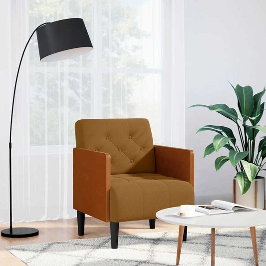barna bársony kanapészék karfás szék 55 cm