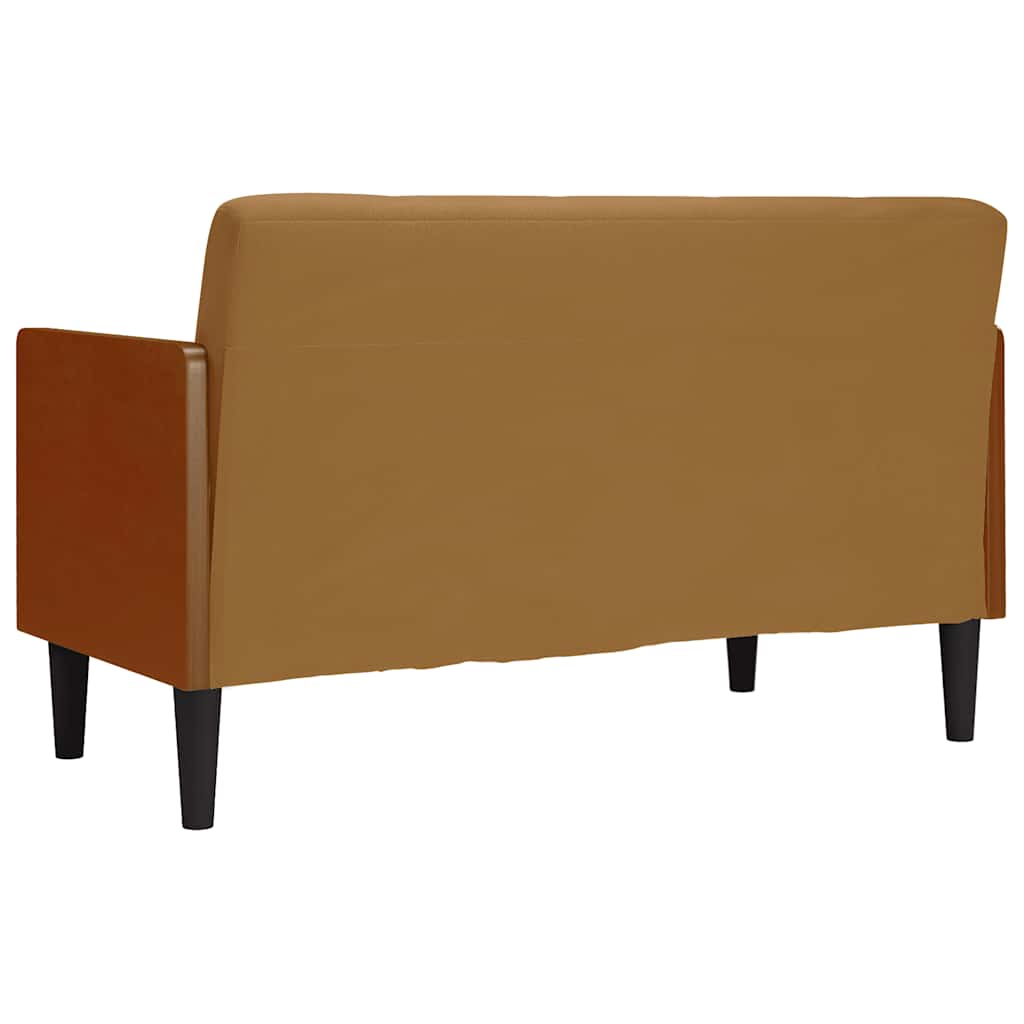 barna bársony loveseat kanapé párnákkal 110 cm