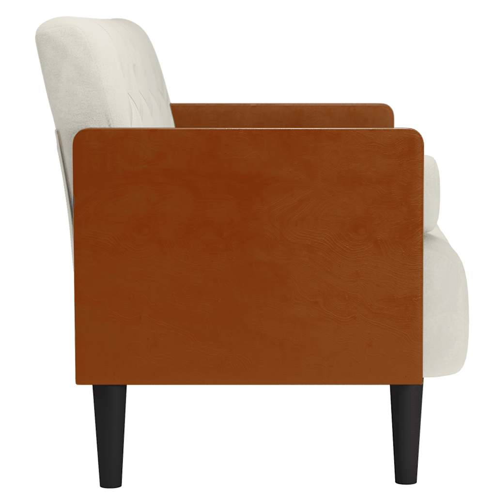 krém bársony loveseat kanapé párnákkal 110 cm