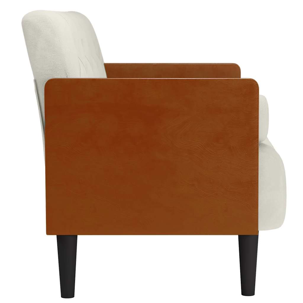 krém bársony loveseat kanapé párnákkal 110 cm