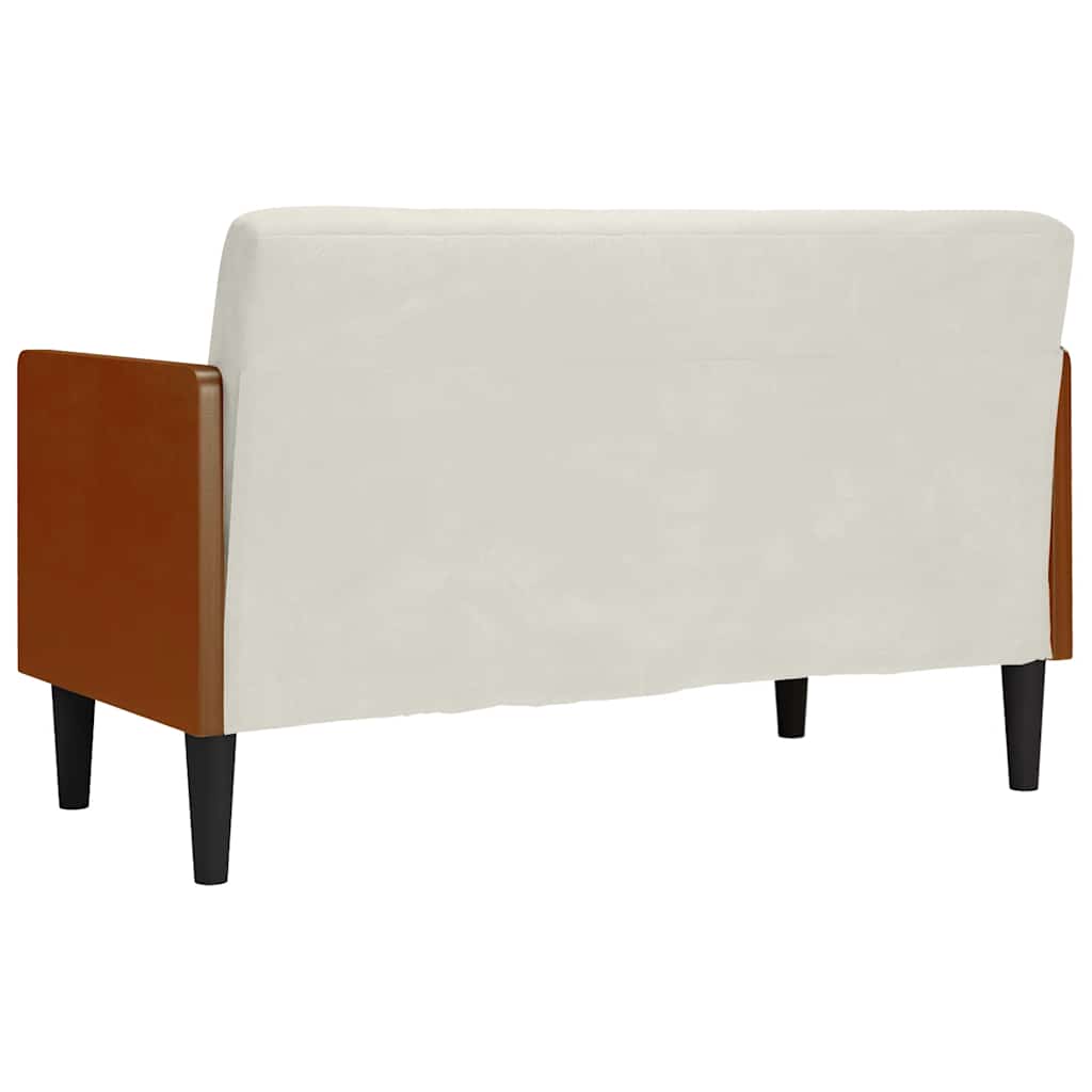 krém bársony loveseat kanapé párnákkal 110 cm