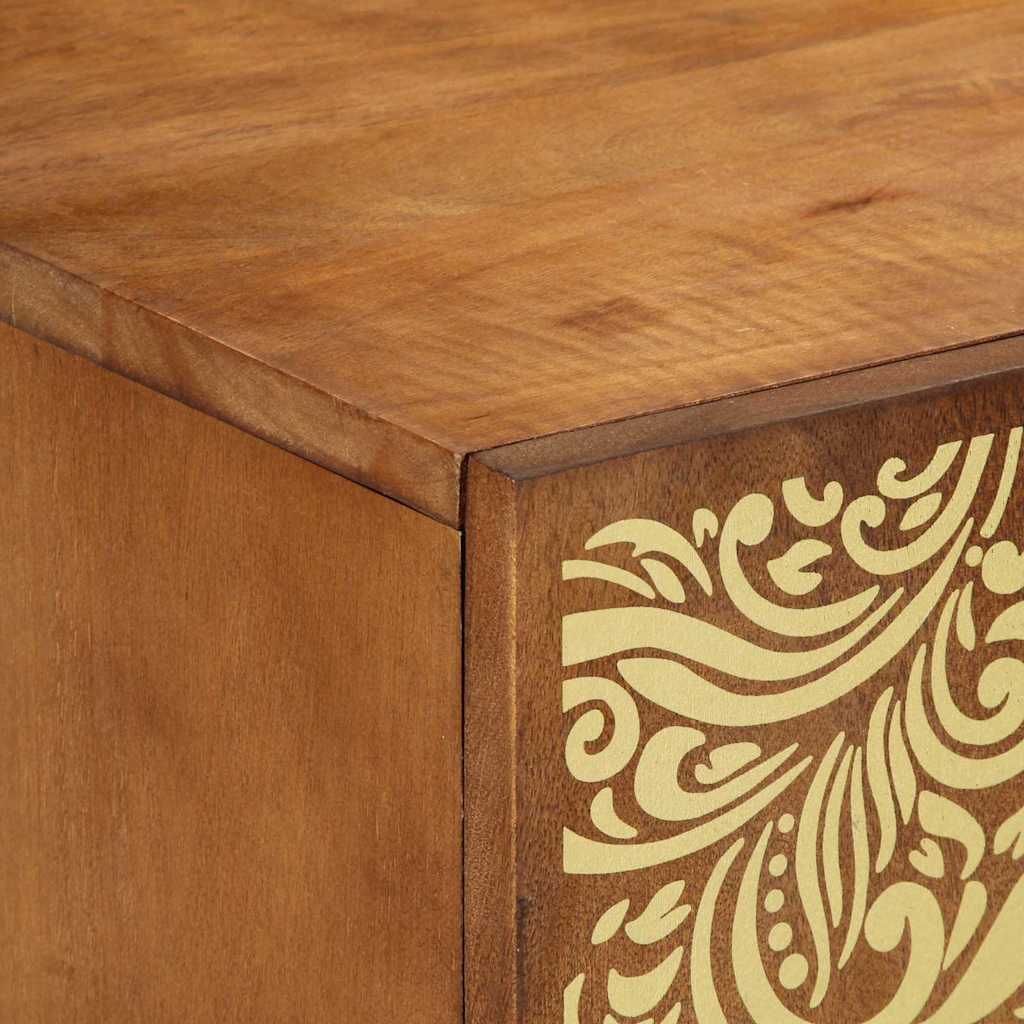 TV szekrény polcokkal Méz barna 105 x 33 x 46 cm Tömör Mangófát