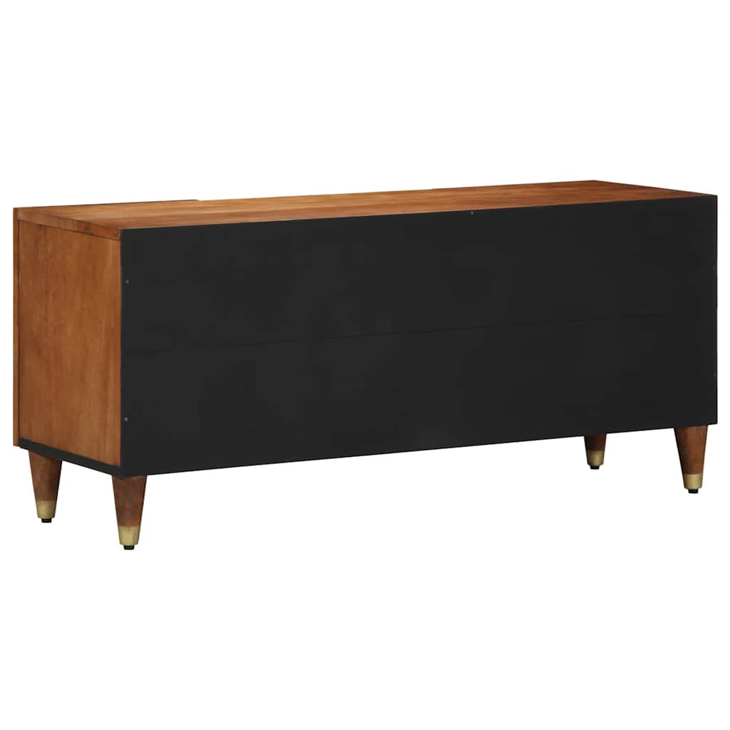 TV szekrény polcokkal Méz barna 105 x 33 x 46 cm Tömör Mangófát