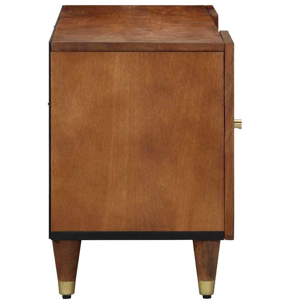 TV szekrény polcokkal Méz barna 105 x 33 x 46 cm Tömör Mangófát