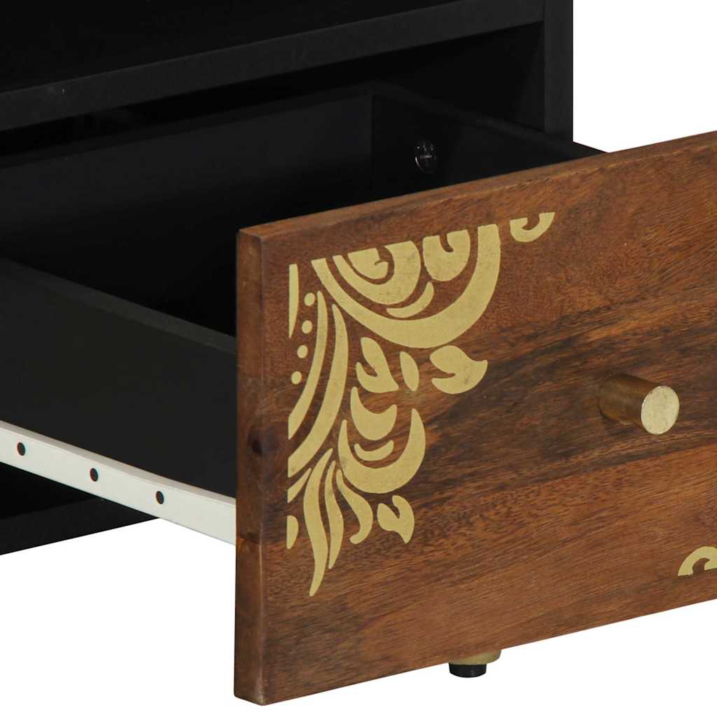 TV szekrény fiókkal Méz barna 70 x 33 x 46 cm Tömör Mangófát