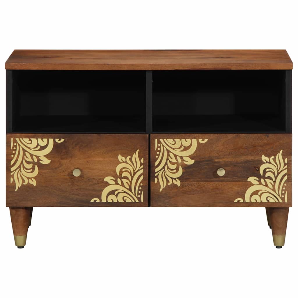 TV szekrény fiókkal Méz barna 70 x 33 x 46 cm Tömör Mangófát