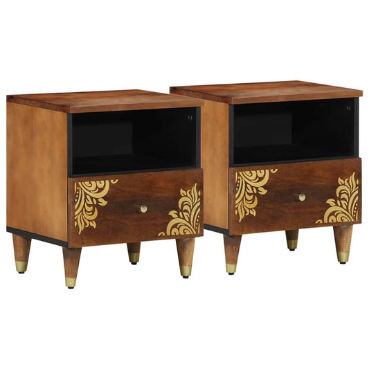 Éjjeliszekrény 2 pcs Méz barna 40 x 33 x 46 cm Tömör Mangófát