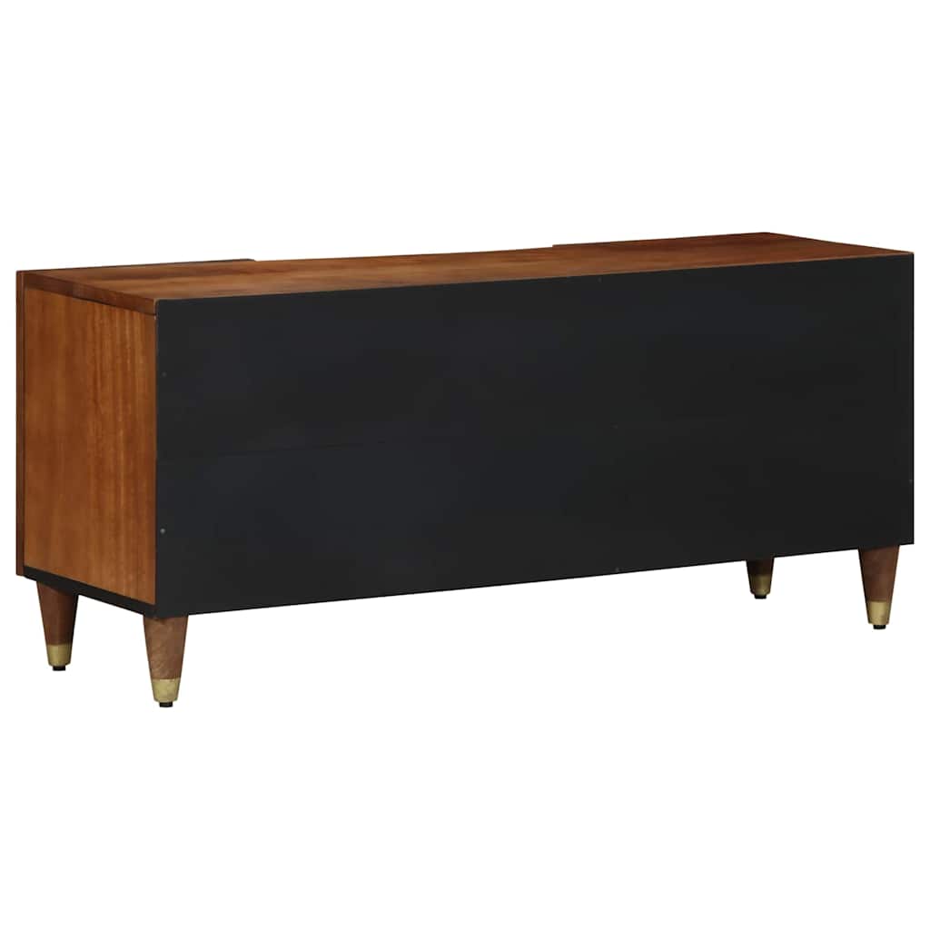 TV szekrény fiókkal Méz barna 105 x 33 x 46 cm Tömör Mangófát