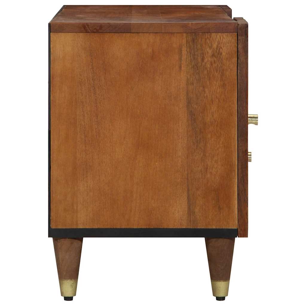 TV szekrény fiókkal Méz barna 105 x 33 x 46 cm Tömör Mangófát