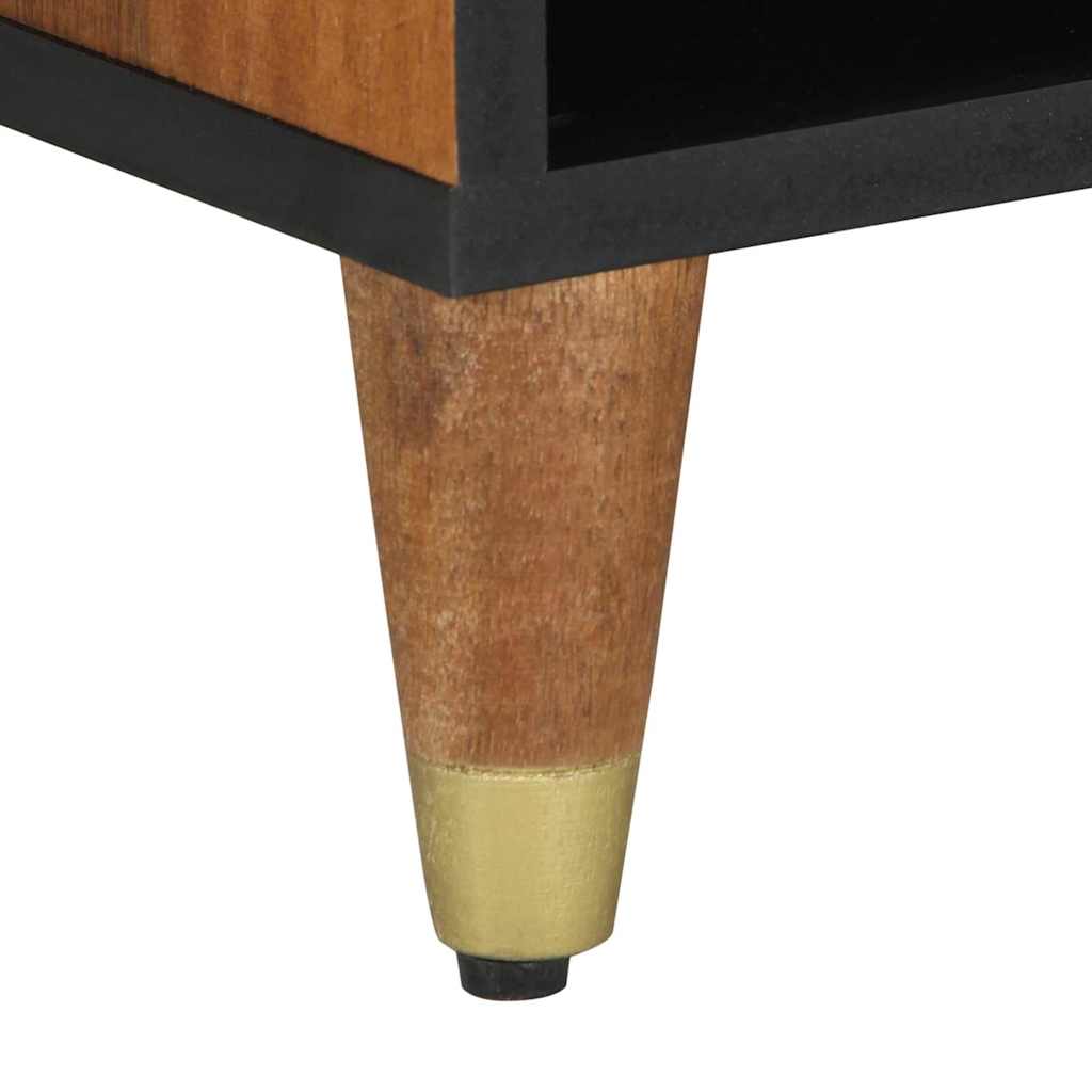 TV szekrény polcokkal Méz barna 80 x 33 x 46 cm Tömör Mangófát
