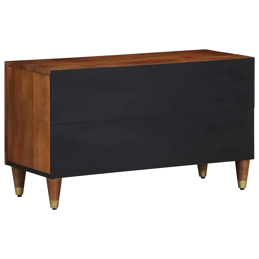TV szekrény polcokkal Méz barna 80 x 33 x 46 cm Tömör Mangófát