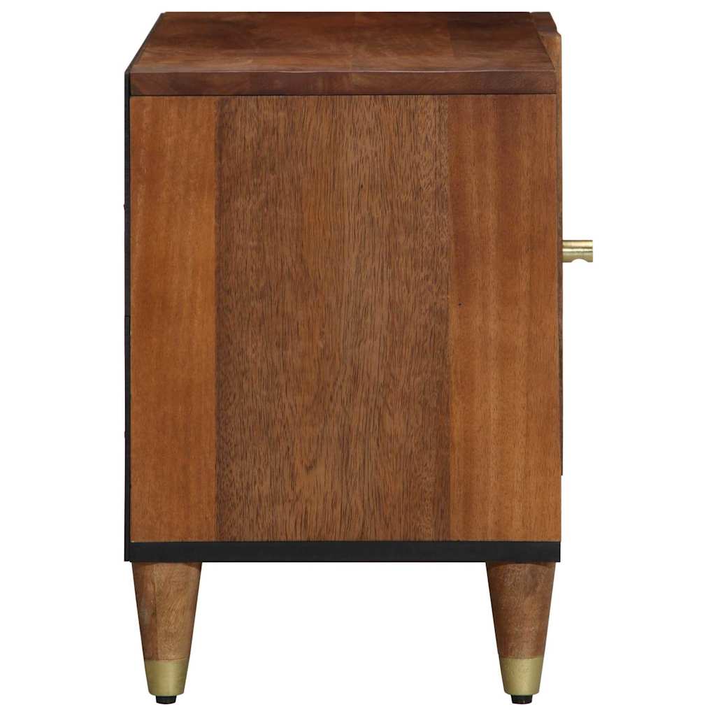 TV szekrény polcokkal Méz barna 80 x 33 x 46 cm Tömör Mangófát