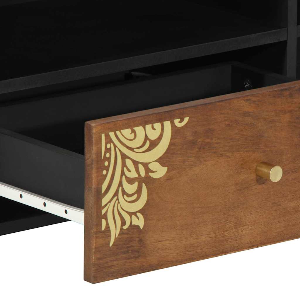 TV szekrény fiókkal Méz barna 80 x 33 x 46 cm Tömör Mangófát