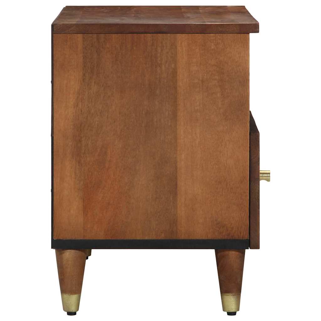 TV szekrény fiókkal Méz barna 80 x 33 x 46 cm Tömör Mangófát