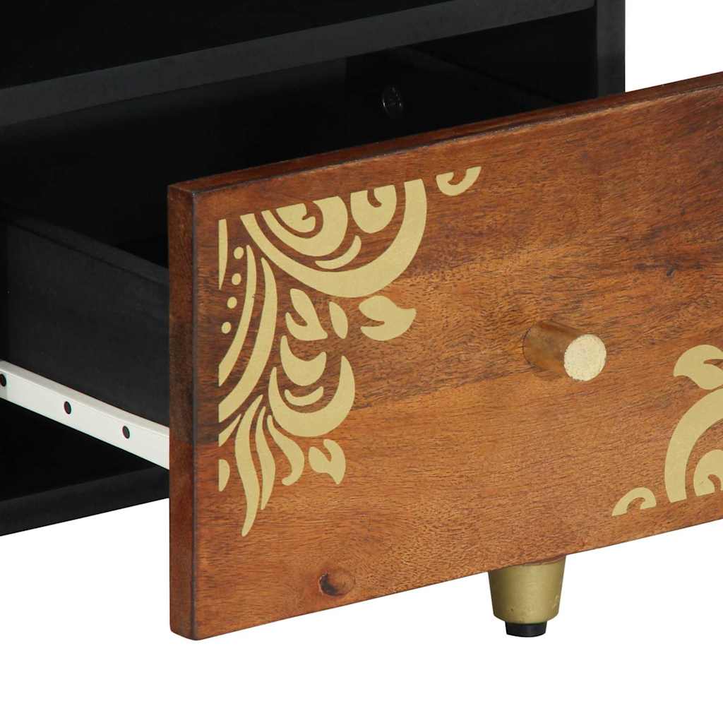 TV szekrény fiókkal Méz barna 100 x 33 x 46 cm Tömör Mangófát