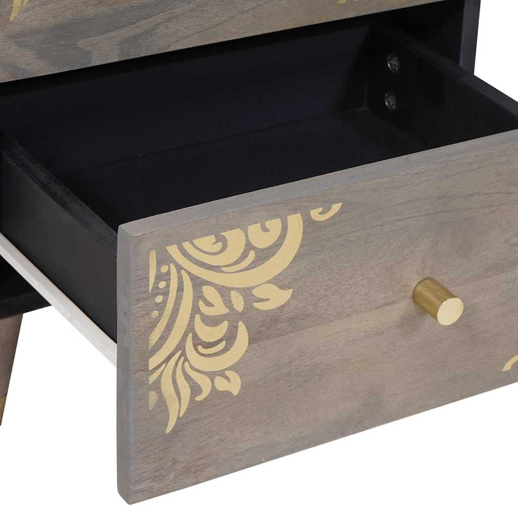 Éjjeliszekrény 2 pcs Szürke 40 x 33 x 46 cm Tömör Mangófát