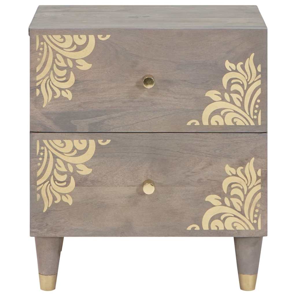 Éjjeliszekrény 2 pcs Szürke 40 x 33 x 46 cm Tömör Mangófát