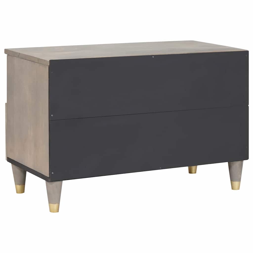 TV szekrény fiókkal Szürke 70 x 33 x 46 cm Tömör Mangófát