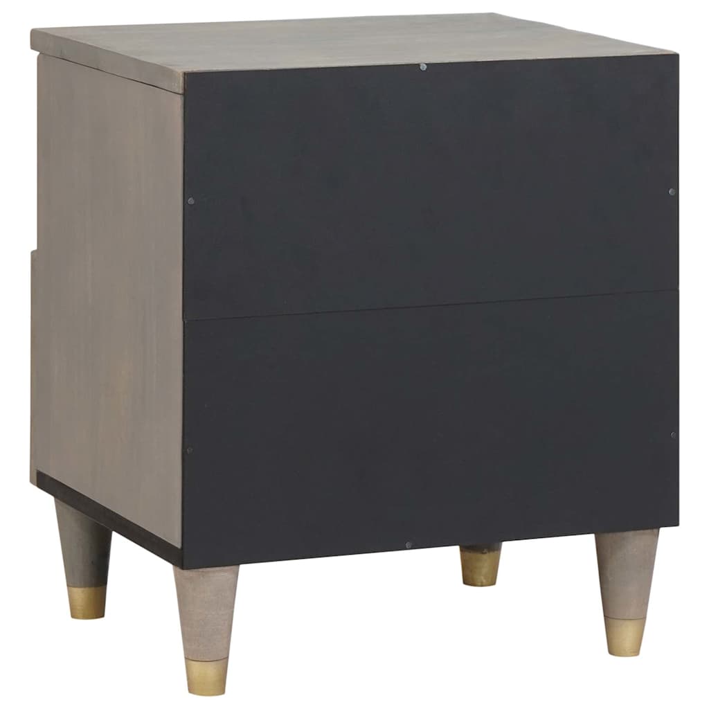 Éjjeliszekrény 2 pcs Szürke 40 x 33 x 46 cm Tömör Mangófát
