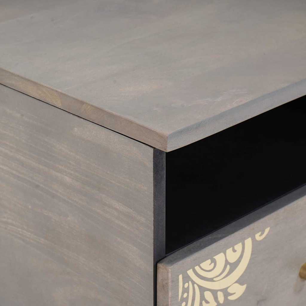 Dohányzóasztal fiókkal Szürke 80 x 54 x 40 cm Tömör Mangófát