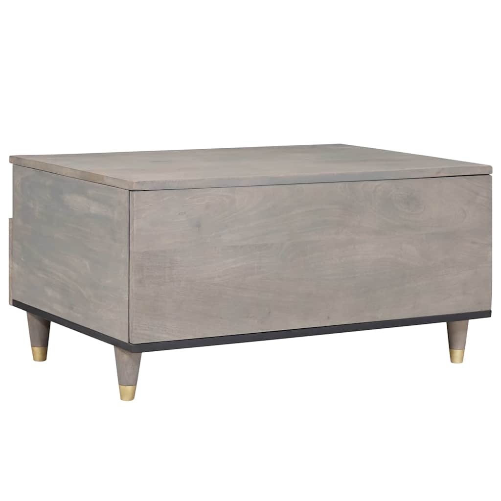 Dohányzóasztal fiókkal Szürke 80 x 54 x 40 cm Tömör Mangófát