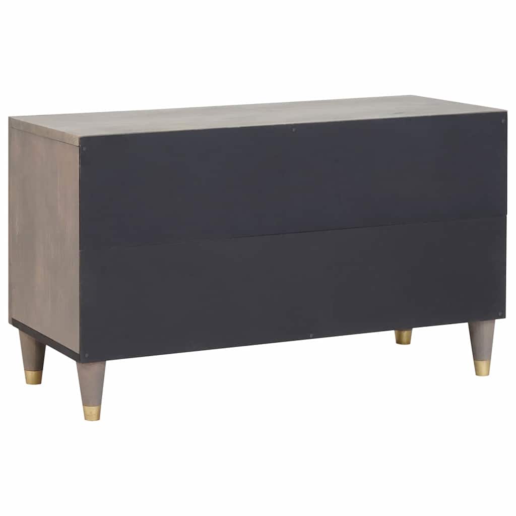TV szekrény polcokkal Szürke 80 x 33 x 46 cm Tömör Mangófát