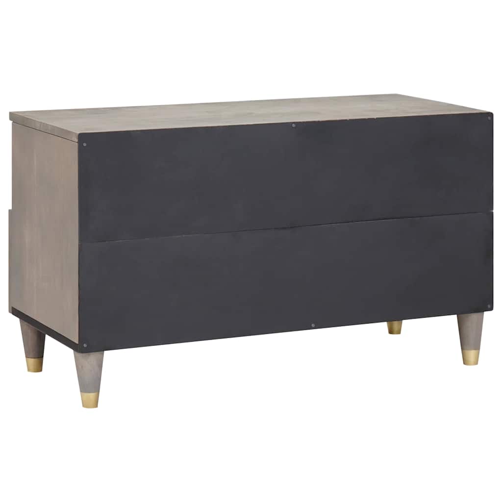 TV szekrény fiókkal Szürke 80 x 33 x 46 cm Tömör Mangófát
