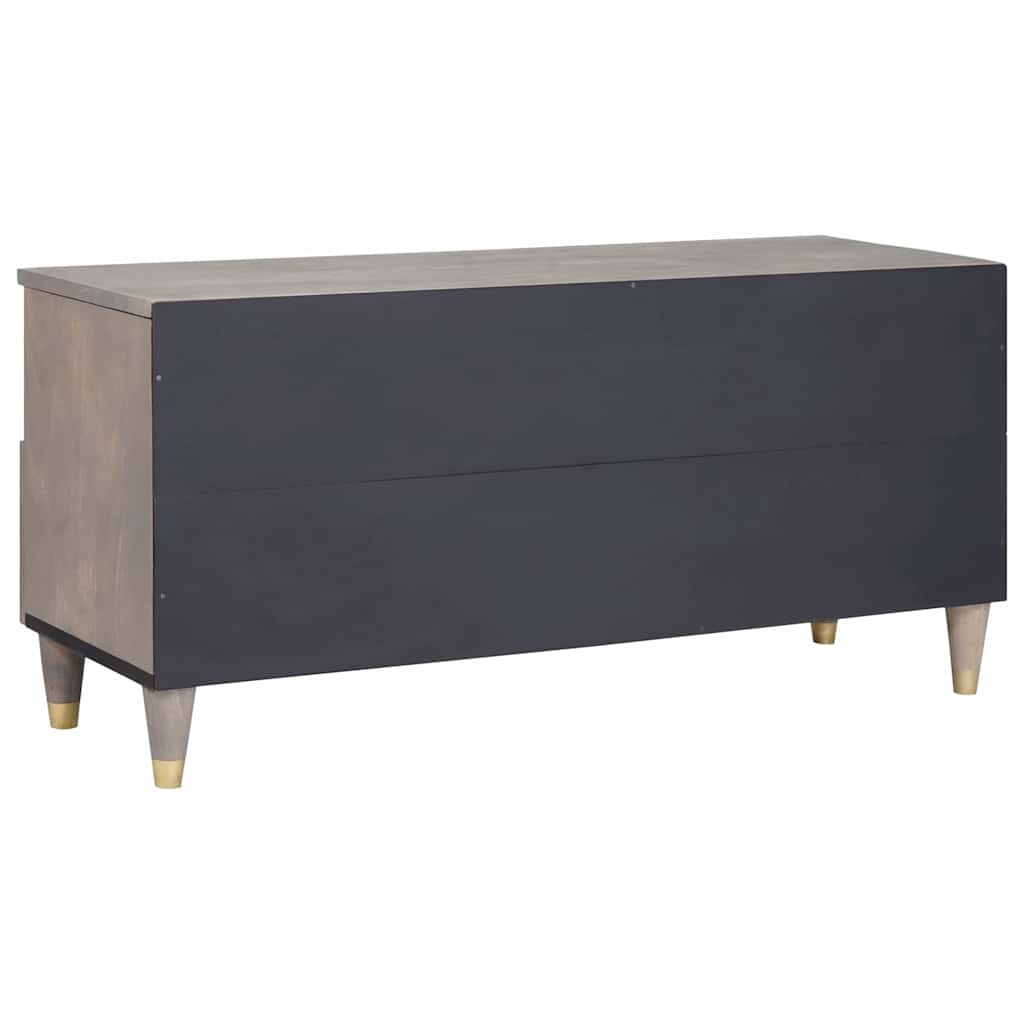 TV szekrény fiókkal Szürke 100 x 33 x 46 cm Tömör Mangófát