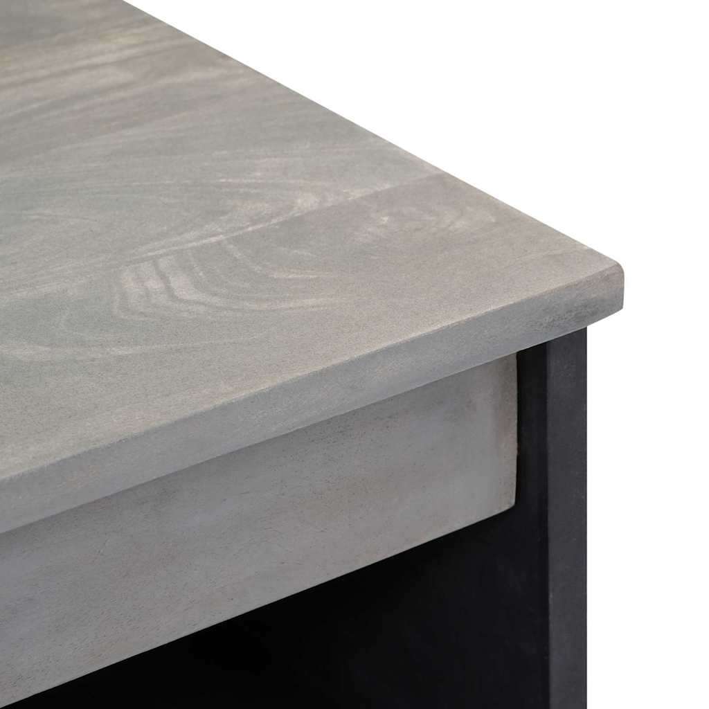 Széf polcokkal Szürke és Arany 60 x 33 x 75 cm Tömör Mangófát