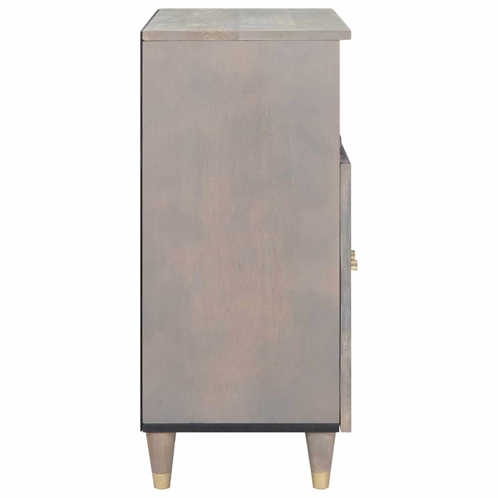Széf polcokkal Szürke és Arany 60 x 33 x 75 cm Tömör Mangófát