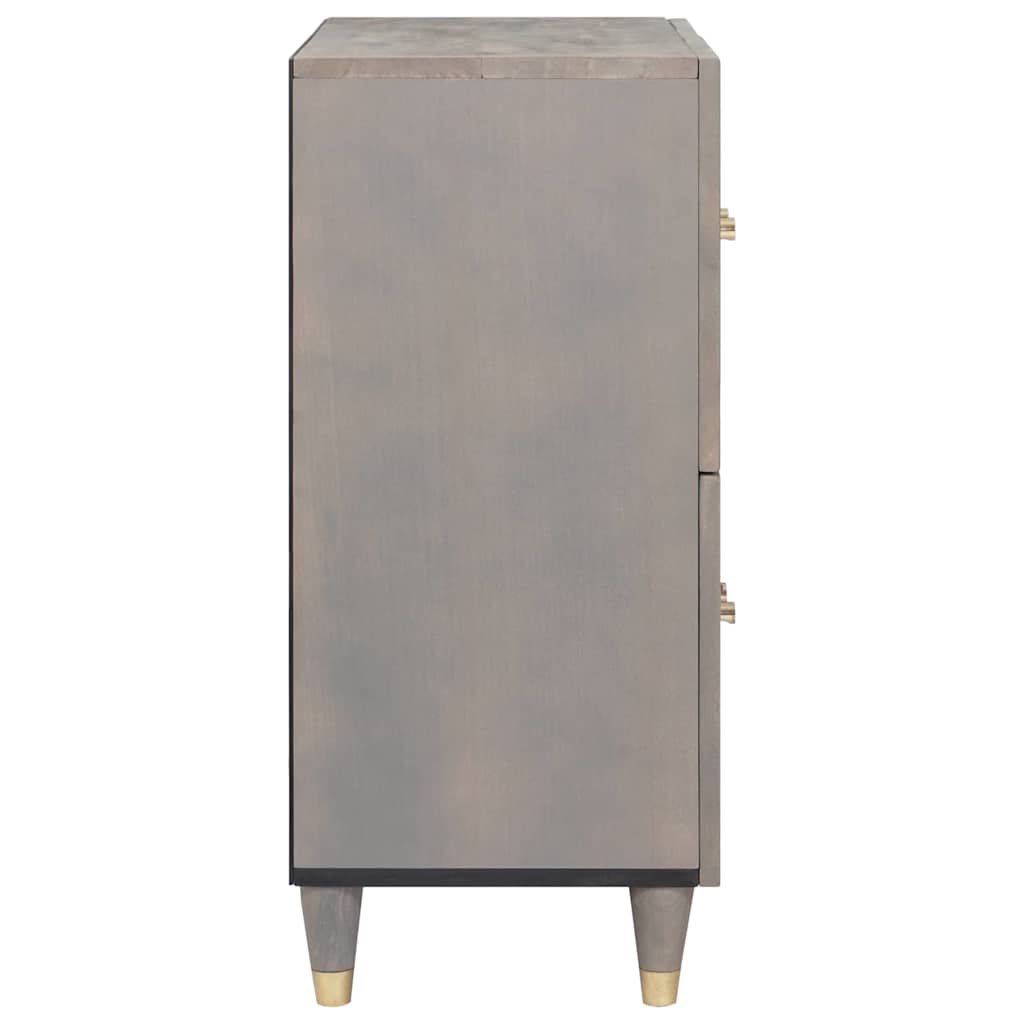 Széf polcokkal Szürke és Arany 60 x 33 x 75 cm Tömör Mangófát