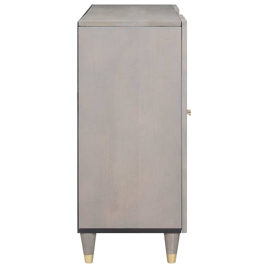 Széf polcokkal Szürke és Arany 90 x 33 x 75 cm Tömör Mangófát