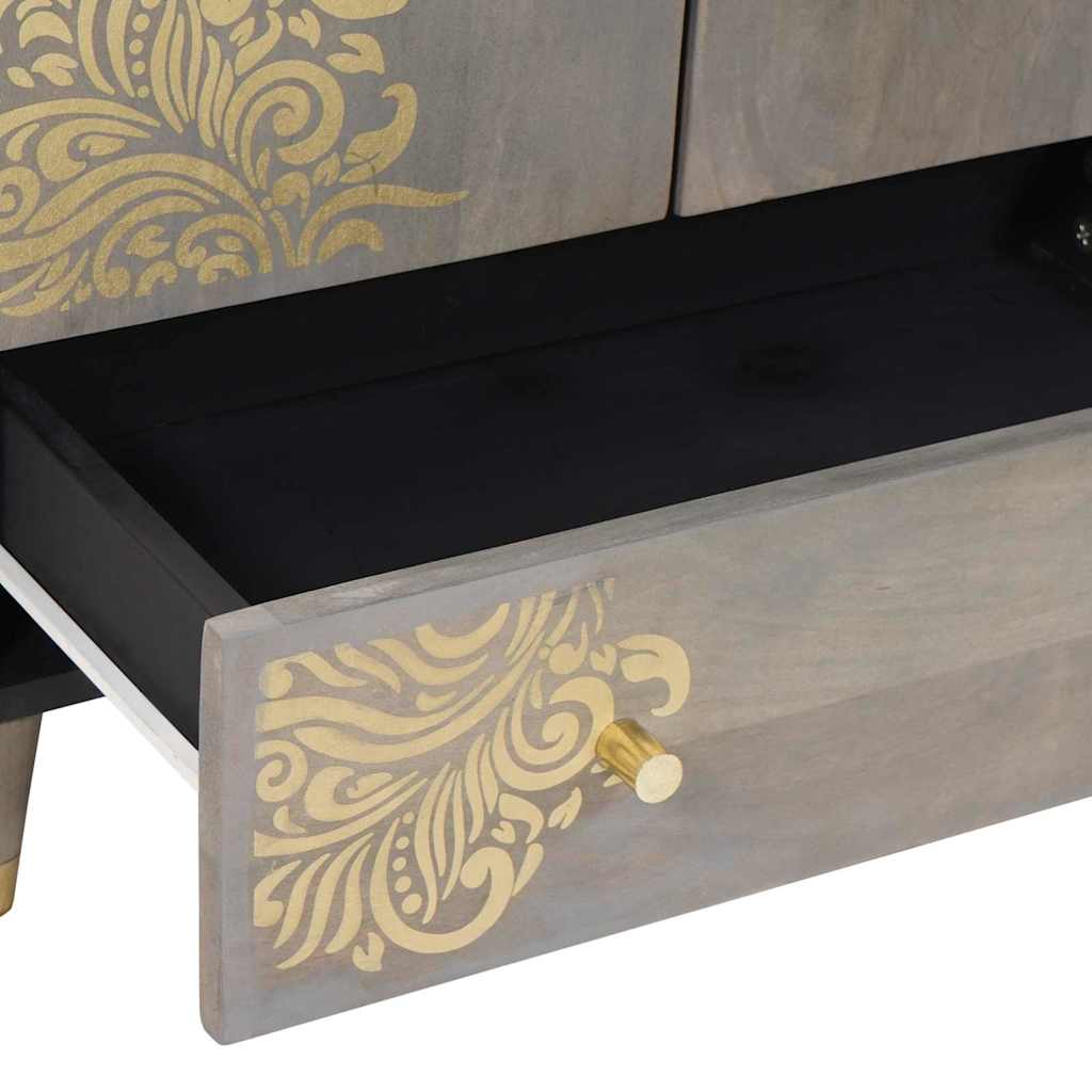 Magasfiú Szürke és Arany 60 x 33 x 100 cm Tömör Mangófát