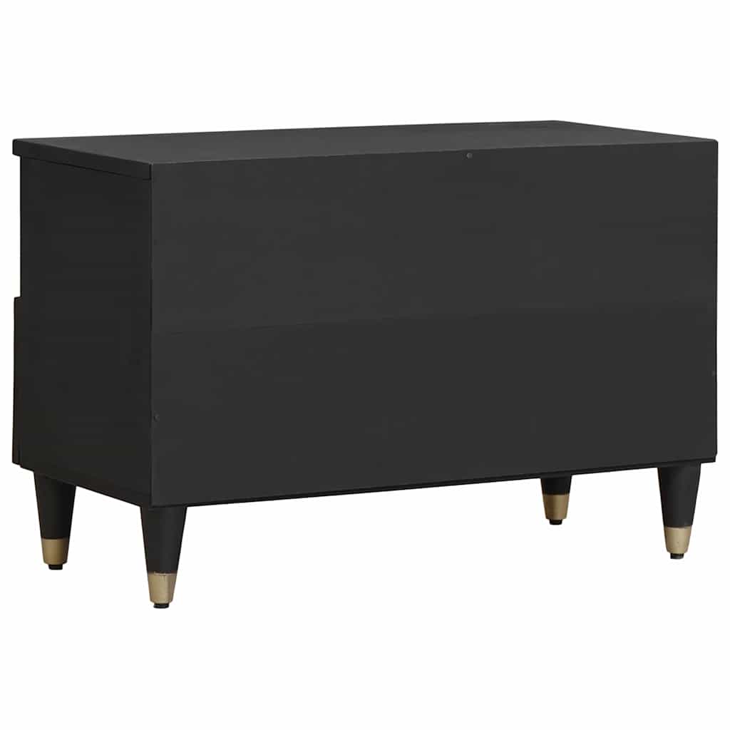 TV szekrény fiókkal Fekete 70 x 33 x 46 cm Tömör Mangófát