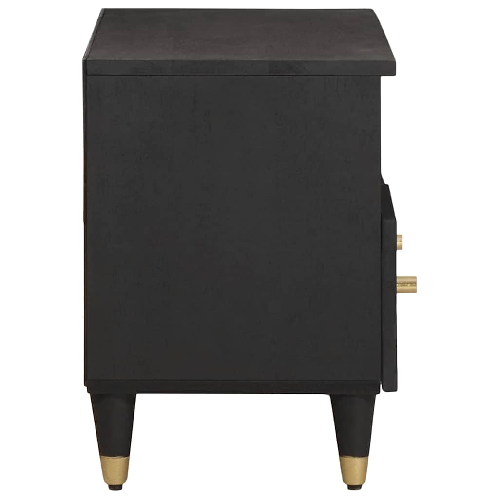 TV szekrény fiókkal Fekete 70 x 33 x 46 cm Tömör Mangófát