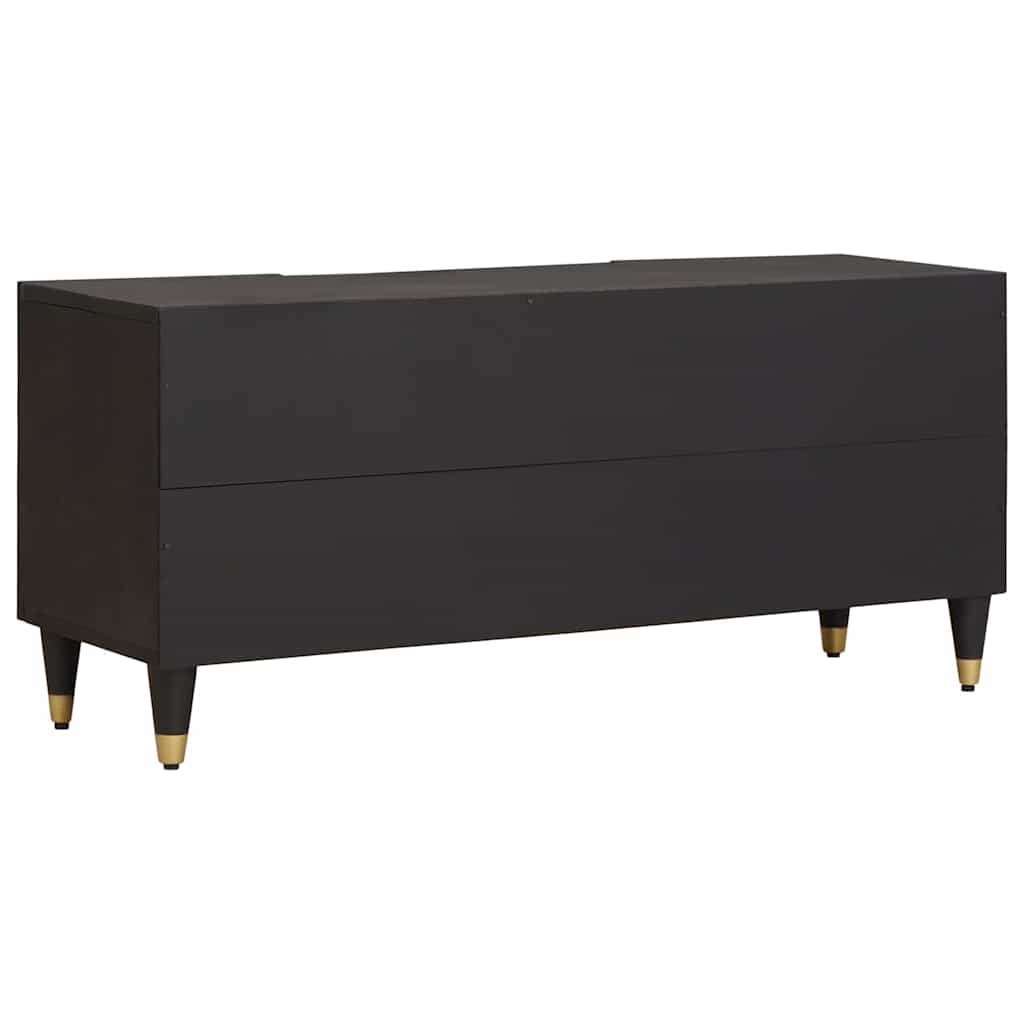 TV szekrény fiókkal Fekete 105 x 33 x 46 cm Tömör Mangófát