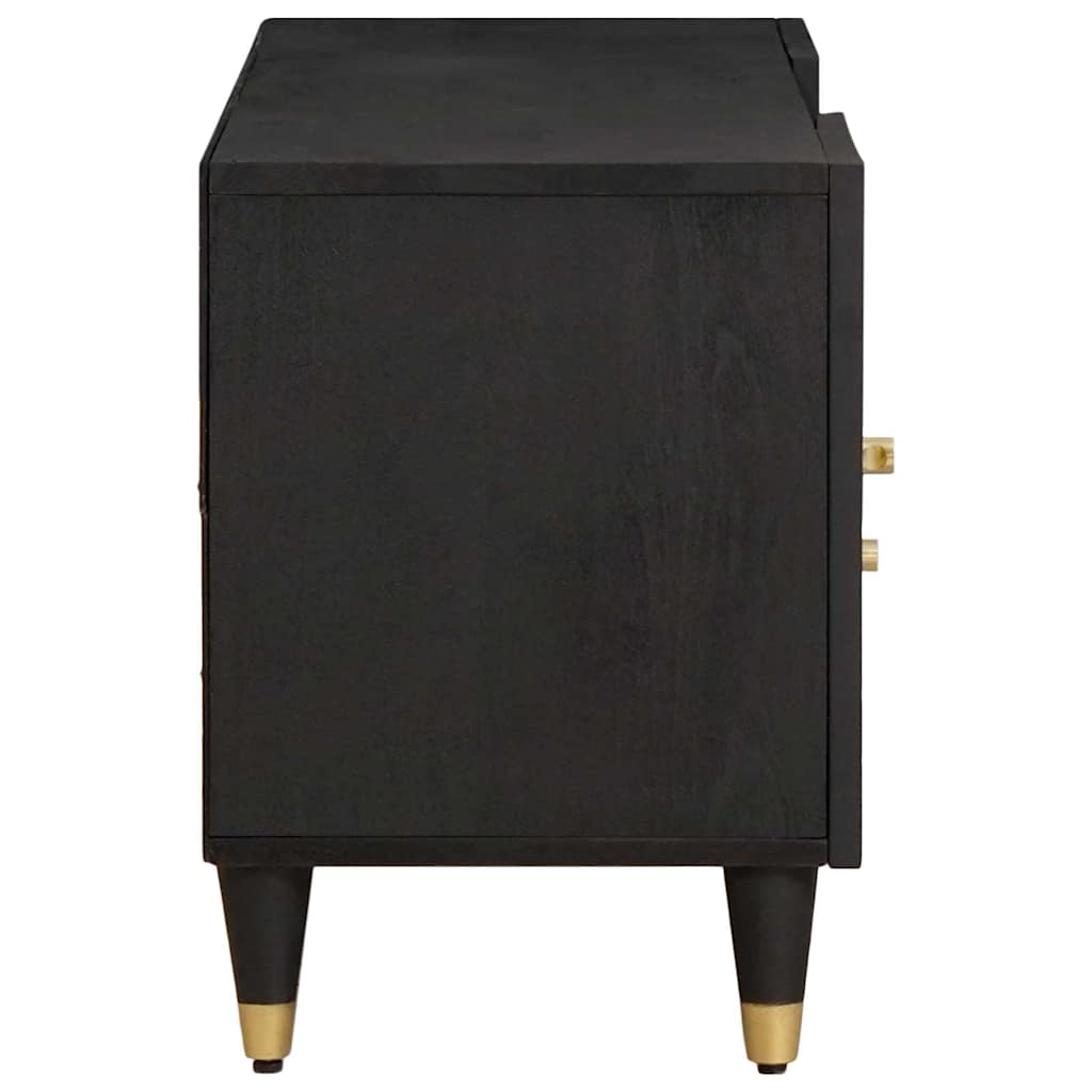TV szekrény fiókkal Fekete 105 x 33 x 46 cm Tömör Mangófát