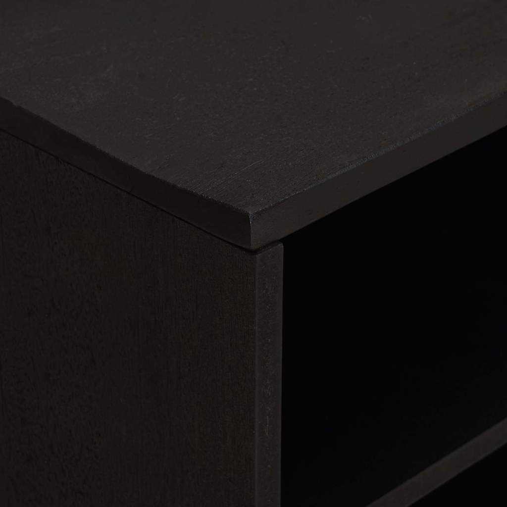 TV szekrény polcokkal Fekete 80 x 33 x 46 cm Tömör Mangófát