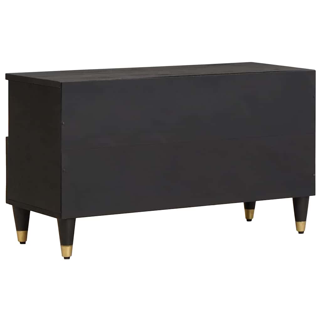 TV szekrény fiókkal Fekete 80 x 33 x 46 cm Tömör Mangófát